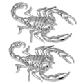 Pikkukuva 3 / 5: 1 kpl 3D Hauska Kylmä Metallipinnoitettu Skorpionin Auton Koriste Tarra Tunnus Tarra Silver