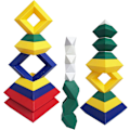 Miniatyrbilde 3 av 5: Pyramide Stakkeleker Byggeklosser 3D Puslespill Hjernepuslespill For Barn Og Voksne | Kreative Utdanningsleker For Småbarn, Leketøy For Gutter På 3 År