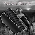 Miniatyrbild 6 av 6: 2 st Arm Gauntlets för män Steampunk rustning handledsskydd PU läder manschetter för kostym Black