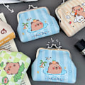 Miniatyrbild 5 av 5: Kiss Lock Växelplånbok Pengapåse Myntväska Förvaringsväska för Hörlurar Tecknad Capybara Plånböcker Väska för Växelpengar för Flicka 01style
