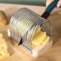 Miniatyrbillede 4 af 5: Kartoffelskærer, Kartoffelbrødskæreværktøj, Fast rustfrit stål madskærer til skæring af tomat, kartoffel, kød, brød og kage