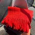 Miniatyrbillede 1 af 5: Tykt blødt glutinøst mohair tørklæde nyt klein blåt tørklæde dame sjal varmt tørklæde Pivot red