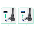 Miniatyrbillede 3 af 5: Universal USB 3.0 Forlængerkabel med 90 graders bøjning til hjemmet og kontoret 0.3m Down Bend