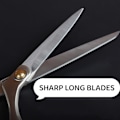 Miniatyrbillede 2 af 8: 10,5'' Sølv Rustfrit Stål Skarpe Skræddersakse Tøj Saks Grill Klip Justerbar Køkkensakse Stof Heavy Duty Silver