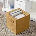 Miniatyrbillede 2 af 5: Opbevaringsboks, 2 foldbare opbevaringskasser lavet af stof i kubeform Beige Khaki 6 Set