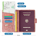 Miniatyrbild 4 av 5: Passhållare, läder RFID-fodral med RFID-blockerare, omslag för pass, visitkort, kreditkort, (rosa)