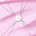 Pikkukuva 4 / 5: 4 kpl/setti Magneettikivi BFF Ystävyyden Sydänriipus Ketju Choker Kaulakoru Gold-color