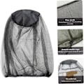 Miniatyrbilde 3 av 5: 4 stk knott hode netting nett anti insekt mygg hode netting nett fint mesh netting deksel birøkt bee slør for utendørs fotturer camping fiske svart grønn