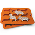 Miniatyrbillede 1 af 5: Dachshund-formet silikone isterningform og bakke