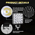 Miniatyrbilde 3 av 4: 2 stk Kvadratiske LED Arbeidslys, 4 Tommer Mini 48w 12v 24v LED Arbeidslampe, Flomlys Arbeidslys For Offroad Biler Lastebiler SUV 4x4 Traktor, Tåkelys