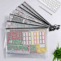 Miniatyrbilde 3 av 5: 12 stk A3-mapper, Informasjonsglidelåspose Plastlommebok Mesh-filmappe Glidelåspose Glidelåslommebok