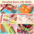 Pikkukuva 4 / 5: Taapero Montessori Busy Board lapsille Sensorinen oppiminen Frostbrush Learning Educational Research for Kids Fingerprint Green Planet Green Planet