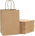24 Kraft-paperikassi, paperikahvat, luonnollinen väri