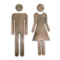 Miniatyrbild 1 av 5: 2 st Toalettsymboler Självhäftande Badrumsskyltar Toalettdörrskylt För Hotell, Kontor, Hem WC-Plack Bronze