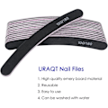 Miniatyrbilde 2 av 8: 15 stk neglefiler profesjonelt sett buede neglefiler 100/180 grit tosidig smergelbrett manikyrverktøy for hjemme- og salongbruk B15 Pcs Curved  Black