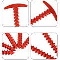 Miniatyrbilde 5 av 5: Teltplugger for camping, bakkespyd hageplugger kraftige teltplugger nylon teltplugger for strand sand gjørmete land gressmark 10 stk rød