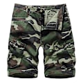 Miniatyrbillede 1 af 5: Camo Cargo Shorts til mænd, afslappet pasform, multi-lomme, udendørs cargo shorts - Grøn camouflage thirty