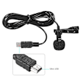 Miniatyrbilde 2 av 5: 150cm Profesjonell Mini USB Omni-Directional Stereo Mic Mikrofon med Krageklips for Gopro Hero 3 3+ 4