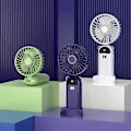 Miniatyrbild 3 av 5: Drivna Handfläktar Mini Portabel Handhållen Fläkt Student Liten Fläkt Digital Display Vikbar Skrivbords Aromaterapi USB-laddning Hängande Hals Elektrisk Fläkt Light green