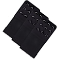 Miniatyrbild 1 av 5: 3-pack svart bh-förlängare för kvinnor 3 krokar 3 rader stretch underkläder