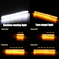 Pikkukuva 3 / 5: 2 kpl LED-auton päiväajovalot Vedenpitävät Universaalit DC 12V Auton Etuvalot Sekventiaalinen Vilkku Keltainen Virtaus Päivävalo white and yellow 27.5cm