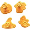 Miniatyrbillede 5 af 5: Halloweencookie Udskærer, 4 Halloween Kageudstikkere til Småkager, Brød, Kage, Cheesecake Form Chokolade Gelé Form Dekorationer