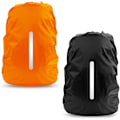 Pikkukuva 1 / 6: 2 kpl vedenpitävä reppujen sadesuoja, heijastava vedenpitävä suoja pölyltä ja varkauksilta M 26L-40L Black and orange