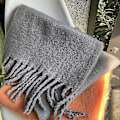 Miniatyrbillede 1 af 5: Tykt blødt glutinøst mohair tørklæde nyt klein blåt tørklæde dame sjal varmt tørklæde Cloud summer gray