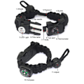 Pikkukuva 5 / 6: 7-in-1 Survival Paracord -rannekoru - taktinen rannekoru - hätätilanne Oranssi ja musta