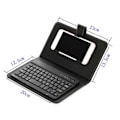 Miniatyrbillede 4 af 5: Bluetooth Mini Trådløst Tastatur med PU Læder Etui til Smartphone Tablet 4.5 Tommer - 6.8 Tommer Rec