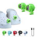 Miniatyrbillede 1 af 5: Genopladelige Forlygter til Crocs, 2 stk. Bærbare Croc-lygter til Sko GREEN