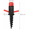 Miniatyrbillede 2 af 5: Sort Base, Parasolholder, Skruestøtte, Jordmuffe, Diameter 19-32 mm, Camping, Strand, Rød