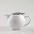 Miniatyrbild 1 av 5: Elegant Termostabil Keramisk Tekanna | Rostfritt Stål Lock & Fint Teinfuser Perfekt för Lösa Blad Kännare White