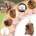 Miniatyrbilde 2 av 4: Capybara plysj nøkkelring med nøkkelring Supermyk tegneserie Capybara plysj nøkkelring Søt Capybara dukke anheng Gave til barn