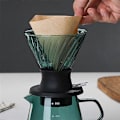 Miniatyrbillede 5 af 5: 600ML Dripper Switch Glas V60 Hæld over Kaffemaskine V Form Dryp Kaffedrypper og Grøn