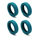Pikkukuva 1 / 5: Matkalaukkujen pyöränsuojukset Silikoniset äänettömät suojukset useimpien 8 pyörivän pyörän matkalaukkuihin Lake Blue 4pcs