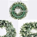 Miniatyrbild 2 av 3: Gröna Kransar för Dörren Konstgjord Eucalyptus Krans 16 Tum Vår Sommar Dörrkrans för Vägg Heminredning
