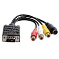 Miniatyrbillede 1 af 4: VGA Adapter til TV S-video RCA Udgangskabel til PC Video