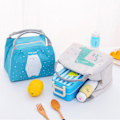 Miniatyrbilde 5 av 5: Tegneserie Lunsjpose Isolerte Gjenbrukbare Piknik Tote Bag Matpose Ispose for Barn Gutter Jenter Menn Kvinner blue