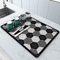Miniatyrbilde 1 av 5: Avrenningsmatte, Superabsorberende Kjøkkenvask Avrenningsmatte, Hurtig Tørkende Oppvaskstativmatte, Antislipp Avrenningsmatte For Kjøkkenbenk Rhombus 40*60cm