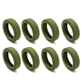 Pikkukuva 1 / 5: Matkalaukkujen pyöränsuojukset Silikoniset äänettömät suojukset useimpien 8 pyörivän pyörän matkalaukkuihin Military Green 8pcs