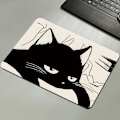 Miniatyrbild 4 av 7: Rolig musmatta söt katt tryck rektangel personliga musmattor halkfri musplatta liten kontor dator musmatta