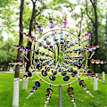 Pikkukuva 2 / 5: Metallinen tuulimylly 3D tuuliveistos tuulensieppaajat puutarhakoristeet COLORFUL