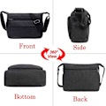 Miniatyrbild 2 av 7: Vattentät budväska axelväska 13 tum multi canvas crossbody väska för män casual lätt utomhus fiskeväska camping Black