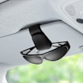 Miniatyrbillede 2 af 7: Magnetisk solbrilleholder i læder, klemme til solbriller til bilens solskærm, egnet til solbriller i forskellige størrelser Black