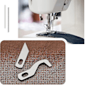 Miniatyrbilde 4 av 5: Øvre og nedre kniver til overlock, sett med øvre og nedre kniv, kompatibelt med Singer S14-68 S14-69 S14-77 S14-78 S14-79, kompatibelt med Pfaff Element 1450OL