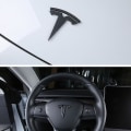 Pikkukuva 4 / 5: 3x Mattamusta T-logo huppu, ohjauspyörä ja tavaratilan luukku -merkki Tesla Model Y -autoon