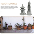 Miniatyrbillede 5 af 8: 2 stk. Mini Pagode Statue Zen Miniature Pagode Hexagon Figurine DIY Mikro Landskab Fe Hjemmehave Dukkehus Ornamenter