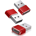 Miniatyrbild 1 av 7: USB till USB C-adapter 3-pack, Typ C hona till USB A hane laddningskabelkonverter för Apple iWatch 8 7 SE, MacBook, iPhone 12 13 14 15 Max Plus Pro, Airpods red