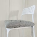 Miniatyrbild 5 av 5: 4-pack stolsdynor Stolsdynor med band för matstolar, kontorsstolar, överdrag 100 % polyester, maskintvättbara, ljusgrå